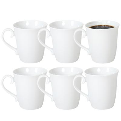 Gerimport Koffie / thee mok - sierlijk - 10x stuks - wit - 310 ml - mokken - keramiek