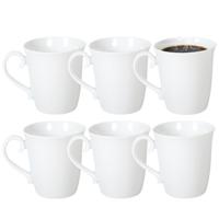 Gerimport Koffie / thee mok - sierlijk - 10x stuks - wit - 310 ml - mokken - keramiek