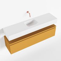 Toiletmeubel Mondiaz Andor | 120 cm | Meubelkleur Ocher | Lex vrijhangend wastafel Talc Midden | Zonder kraangat