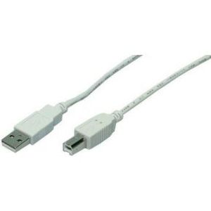 LogiLink 3m USB 2.0 USB-kabel USB A USB B Grijs