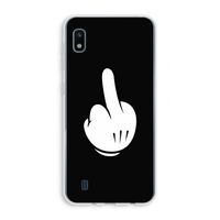 Middle finger black: Samsung Galaxy A10 Transparant Hoesje