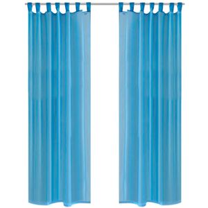VidaXL Turquoise vitrage 140 x 245 cm 2 stuks