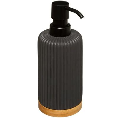 5Five Zeeppompje/dispenser - kunststeen - antraciet - 270 ml - navulbaar - toilet/badkamer/toilet