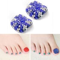 2 stuks Crystal nep Nail Art Tips Rhinestone volledige dekking teennagels Decals stickers (NO: 13)