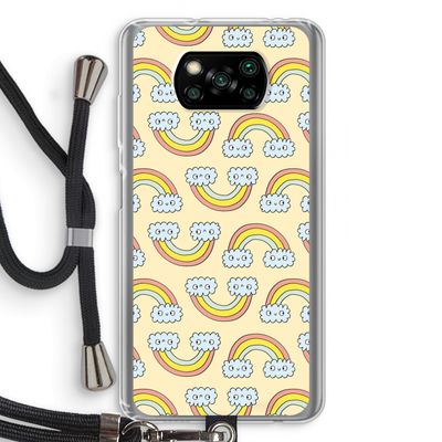 Regenboog: Xiaomi Poco X3 NFC Transparant Hoesje met koord