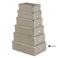 5Five Opbergdoos/box - 4x - beige - L48 x B33.5 x H16 cm - Stevig karton - Crocobox