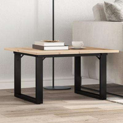 Salontafel O-frame 60x60x40 cm massief grenenhout en gietijzer