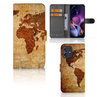 Motorola Moto G54 | Flip Cover | Wereldkaart