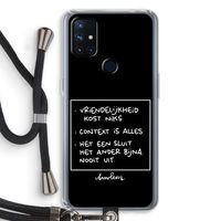 Mijn Motto's: OnePlus Nord N10 5G Transparant Hoesje met koord