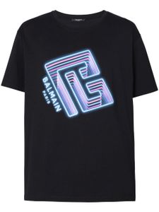 Balmain t-shirt en coton à logo imprimé - Noir