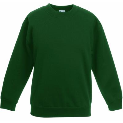 Fruit of the Loom Sweater - donkergroen - voor kinderen - katoenmix
