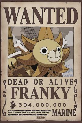 Poster One Piece Wanted Franky Wano 38x52cm