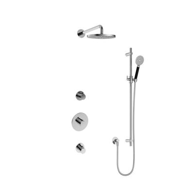 Hotbath Cobber - Inbouw Regendoucheset - Chroom - 2 Stopkranen - Thermostatisch - Wandarm 38.5 cm - Hoofddouche 200 mm - Ronde Handdouche 3 Standen - Glijstang 900 mm - Waterbesparend