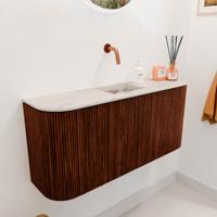 Toiletmeubel Mondiaz Joya Dlux | 93.2 cm | Meubelkleur Ruby | Faye wastafel Nata Wasbak Midden | Zonder kraangat(en)