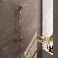 Brauer Copper Edition Douchekraan opbouw - glijstang - 1 functie - 2 gladde knoppen - handdouche rond 3 standen - PVD - geborsteld koper 5-GK-236