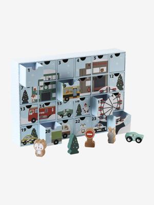 Adventskalender met FSC® houten speelgoed blauw