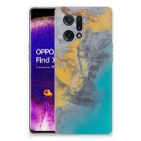 OPPO Find X5 | TPU | Siliconen hoesje | Marble Blue Gold