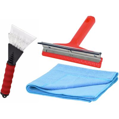 IJskrabber autoramen set - raamwisser, ijskrabber met condensdoek