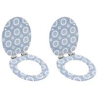 VidaXL Toiletbrillen 2 st met soft-close deksels mdf porseleinontwerp