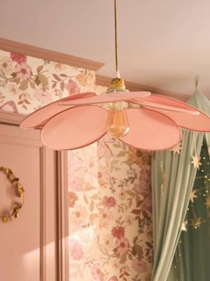 Lampenkap voor hanglamp van stof Pétales lichtroze