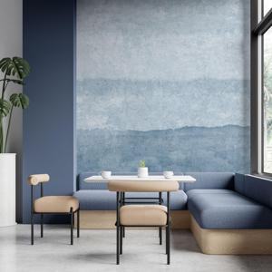 Industrieel Behang Mono Concrete Rol Blauw