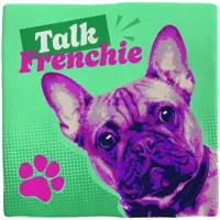 Plenty Gifts tegeltje keramiek talk frenchie 10x10cm groen