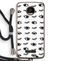 Eye pattern #2: Motorola Moto Z Force Transparant Hoesje met koord