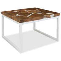 The Living Store Salontafel Rustieke Charme - Teakhout met Hars - 60 x 60 x 40 cm