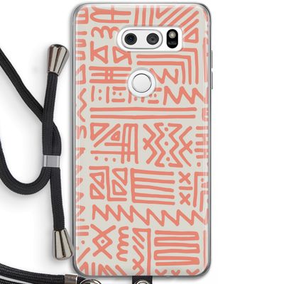 Marrakech Pink: LG V30 Transparant Hoesje met koord
