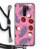 Kokosnoot roze: Xiaomi Redmi 9 Transparant Hoesje met koord