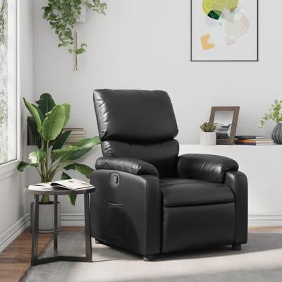 Fauteuil verstelbaar kunstleer zwart