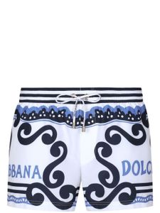 Dolce & Gabbana short de bain Marina à logo imprimé - Blanc