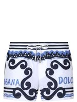 Dolce & Gabbana short de bain Marina à logo imprimé - Blanc - thumbnail