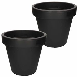 2x Zwarte plantenpot 35 cm - Plantenpotten