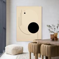 Urban Cotton Wandkleed 'Kyoto' 145 x 190cm in Frame - black