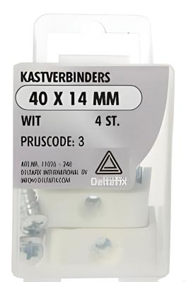 Kastverbinders 40 14mm wit 4st - Deltafix