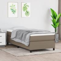 Boxspring met matras stof taupe 90x200 cm