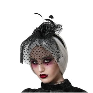 Halloween/horror verkleed diadeem/tiara/sluier - zombie/heks/lady - kunststof - dames/meisjes