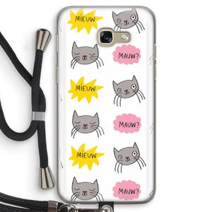 Meow: Samsung Galaxy A5 (2017) Transparant Hoesje met koord
