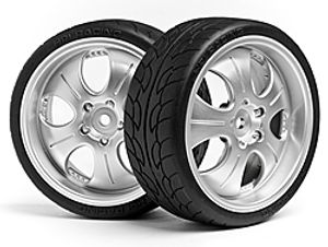 Mounted super low tread tire (matte chrome/4pcs)