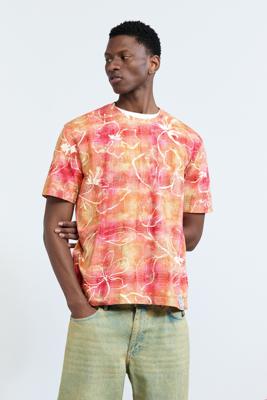 T-shirt met arty print - RED - XL