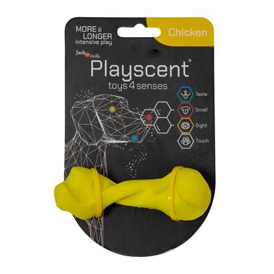 Jack and Vanilla Hondenspeelgoed - Rubber gedraaid kauwbot - Kip - 11 cm
