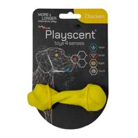 Jack and Vanilla Hondenspeelgoed - Rubber gedraaid kauwbot - Kip - 11 cm