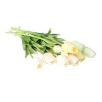Kunst tulpen boeket Sally - 7x stuks - multi kleuren - real touch - 47 cm - kunst zijdebloemen