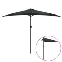 The Living Store Parasol - Halfrond - 300 x 155 x 223 cm - Zwart