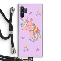 Roze eenhoorn: Samsung Galaxy Note 10 Plus Transparant Hoesje met koord