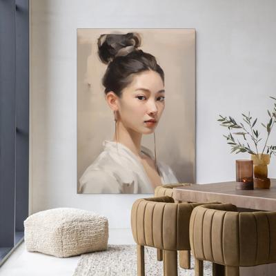 Urban Cotton Wandkleed 'Haruto' 110 x 145cm in Frame - black
