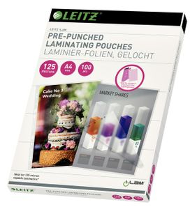 Lamineerhoes Leitz A4 met perforatieband 2x125micron EVA 100stuks