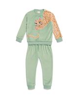 HEMA Kinder Pyjama Fleece Kat Lichtgroen (lichtgroen) - thumbnail
