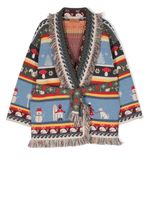 Alanui Kids cardigan en maille à motif intarsia - Bleu